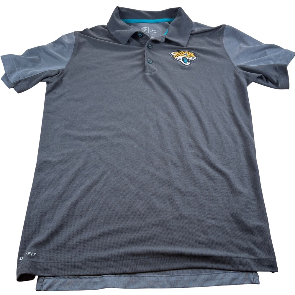 Nike Jacksonville‎ Jaguars Polo Mens Medium Gray Dri-FIT NFL Football Training